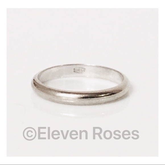 Jewelry - Solid 14k White Gold Wedding Band Stack Ring